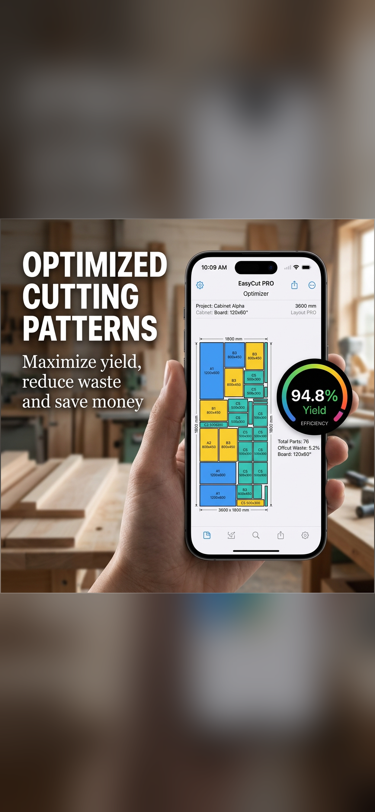 EasyCut PRO Layout Screen